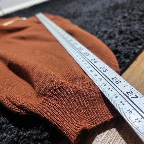 Ekouaer Womens‎ XL Knit Pajama Lounge Top Rust Orange Pullover NWT - Picture 5 of 8